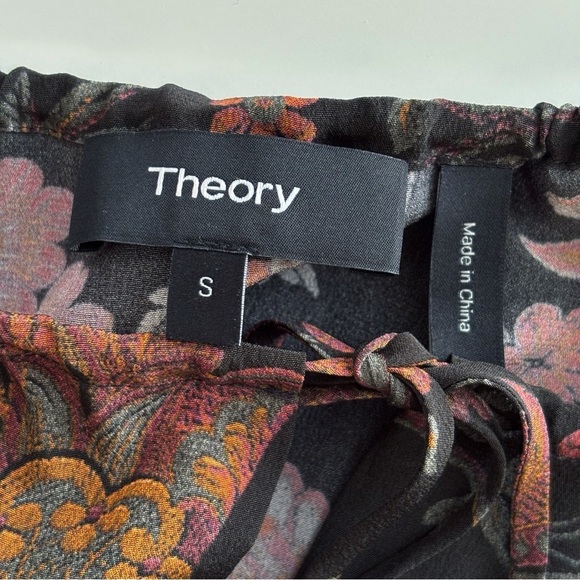 Theory Alamay Morris Blouse Small Silk Floral Sleeveless - Picture 7 of 9